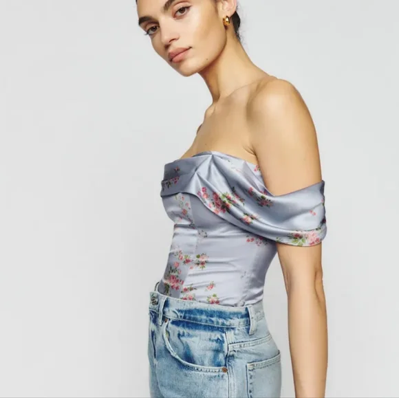 Reformation Lux Silk Off shoulder Top - Picture 6 of 6